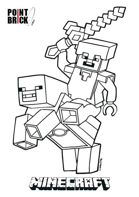 Minecraft Coloring Pages Steve Diamond Armor At Getcolorings Free