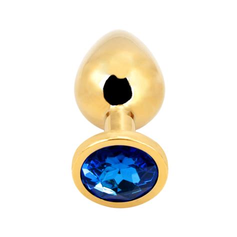 Rosebud Anal Plug Medium Gold Dark Blue MAZE