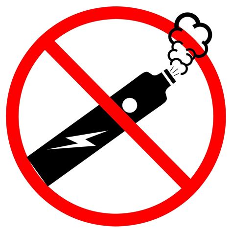 No Vaping Sign On White Background Electronic Cigarette Vaping With Red Circle Smoking Ban