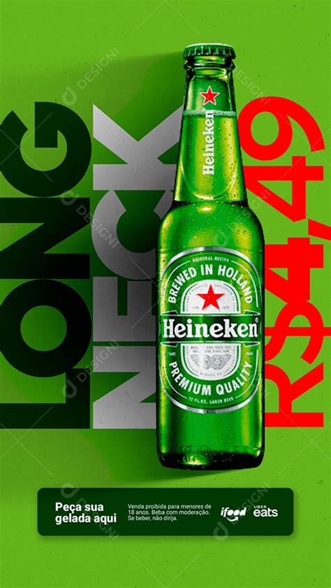 Story Heineken Long Neck Cervejaria Social Media Psd Editável [download