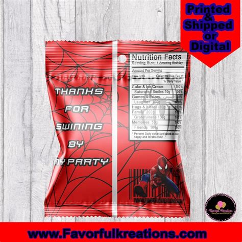 Spiderman Fruit Snacks Spiderman Party Spiderman Birthday Etsy