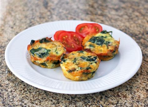 Mini Crustless Spinach And Mushroom Quiches Recipe