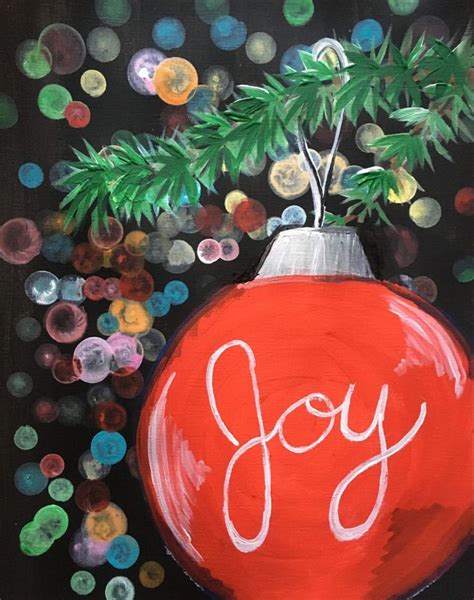 Pin By Rebecca Caudill On Paint Night Christmas Paintings On Canvas