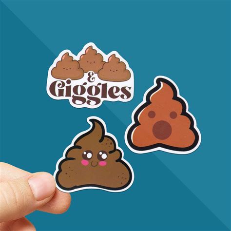 Poop Emoji Sticker Pack Shits And Giggles Sticker 3 Pcs Etsy