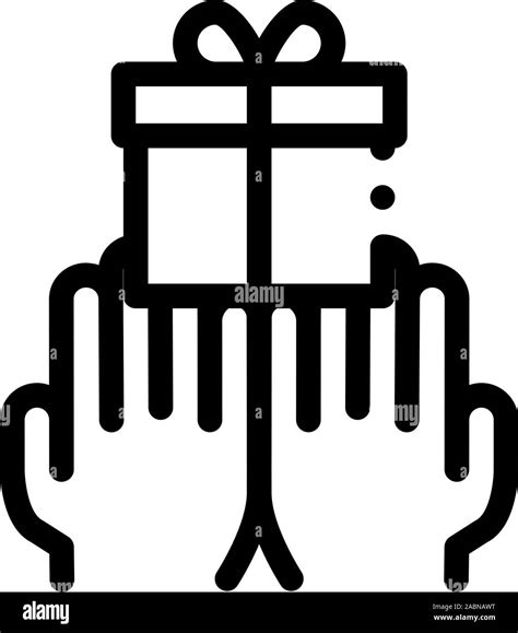 Hands Giving T Icon Vector Outline Illustration Stock Vector Image