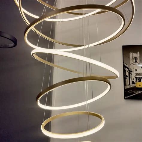 Modern Led Round Ring Chandelier Diy Rings Suspend Light