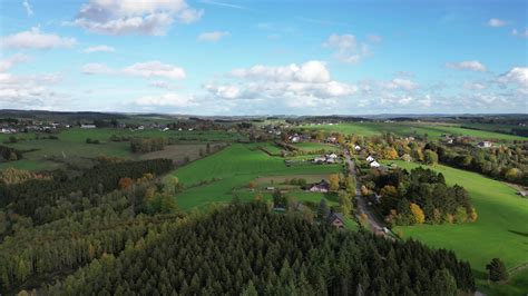 aerial  forest  landscape   belgian ardennes  stock