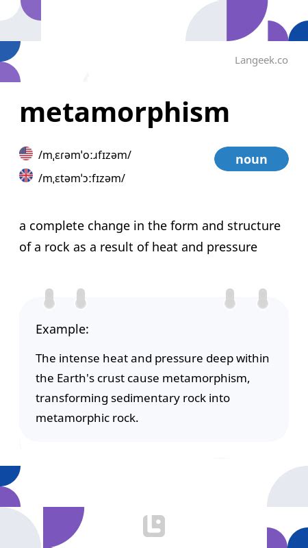 Definition Meaning Of Metamorphism Picture Dictionary