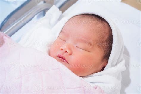 Cute Newborn Asian Baby Girl 12601997 Stock Photo At Vecteezy