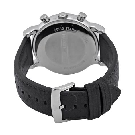 Emporio Armani Chronograph White Dial Black Leather Men's Watch AR1807 ...