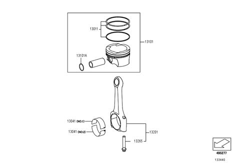 Connecting Rod Sub-Assembly #13201-WAA01 | Autoparts.toyota.com