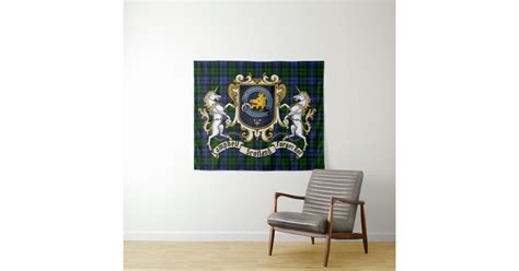 Campbell Clan Badge And Tartan Tapestry Zazzle