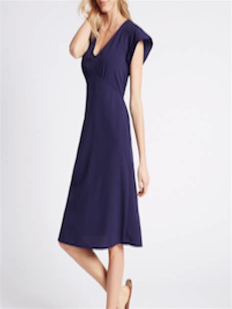 Buy Marks And Spencer Women Navy Solid A Line Dress Dresses For Women 2024190 Myntra