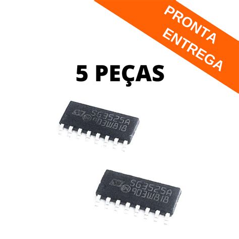 Kit 5 peças Circuito Integrado SG3525A SMD SOIC 16 SOIC 16 Achei