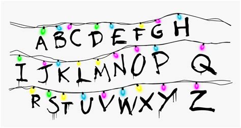 Stranger Things Christmas Lights Png - Calligraphy, Transparent Png ...