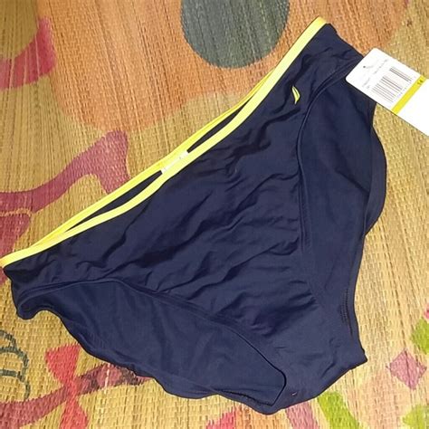 Nautica Swim Nwt Nautica Navy Yellow Trim Classy Classic Nautical Sail Swim Bikini 14 16