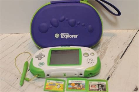 No Battery Leap Frog Leapster Explorer In Case W 3 Cartridges Phineas