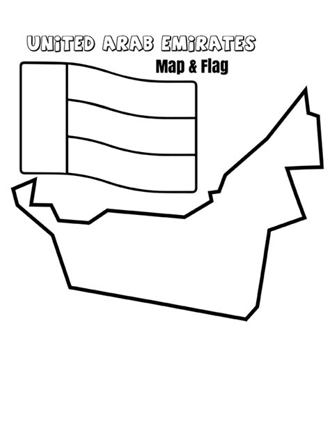 United Arab Emirates Map And Flag