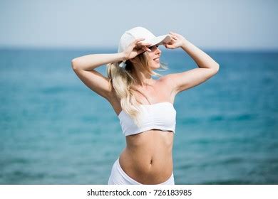 Sexy Blonde Girl Posing On Beach Stock Photo Edit Now