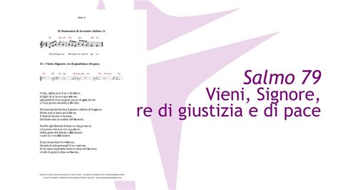 Vieni Signore Re Di Giustizia E Di Pace Salmo Cantato 71 YouTube