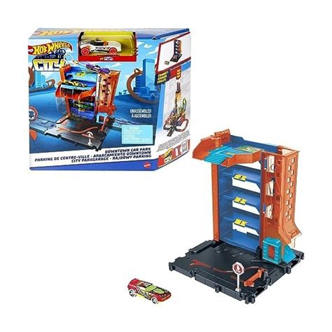 Hot Wheels Coffret Garage City Downtown Avec Voiture Hot Whee