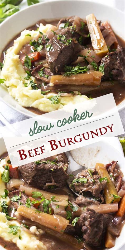 Slow Cooker Beef Burgundy Stew Recipe Slow Cooker Beef Burgundy