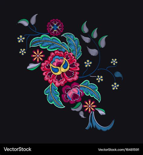 Embroidery Pattern For Design Royalty Free Vector Image