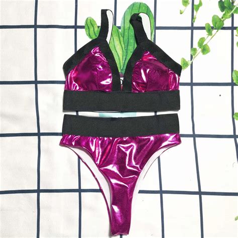 Swim Laser Bikini Set Micro Traje De Ba O Push Up Jelly Color Sexy