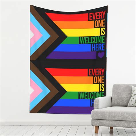 Progress Pride Flag Rainbow Gay Lesbian Transgender Bisexual Lgbtq Tapestry Banner Backdrop Flag