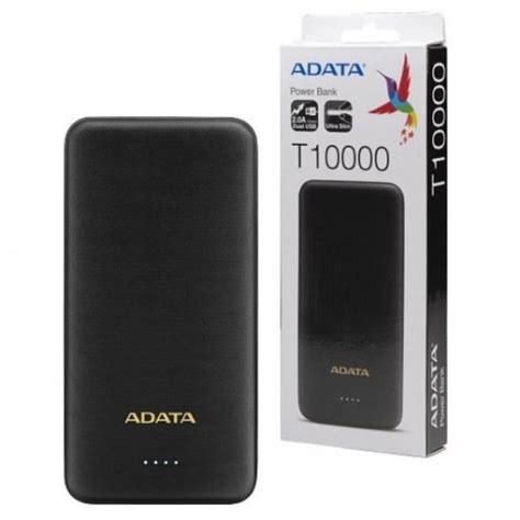 adata  dual usb ultra slim mah power bank black sparks