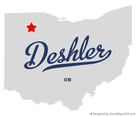 Map of Deshler, OH, Ohio