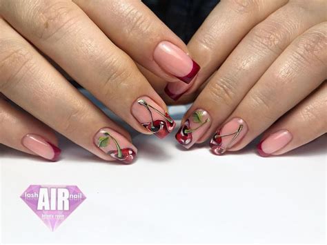 Маникюр + стильный дизайн ногтей - вишня. Гель-лаки Lovely - это ...