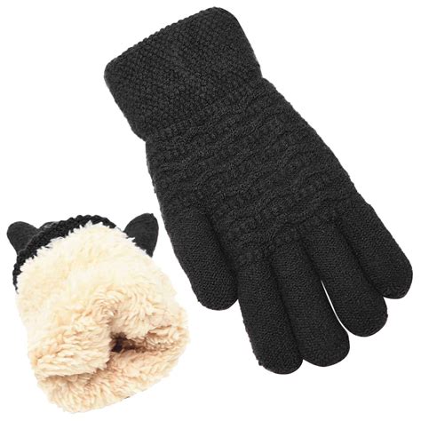 Women's Thermal Touchscreen Gloves, Winter Warm Cable Knit Gloves with