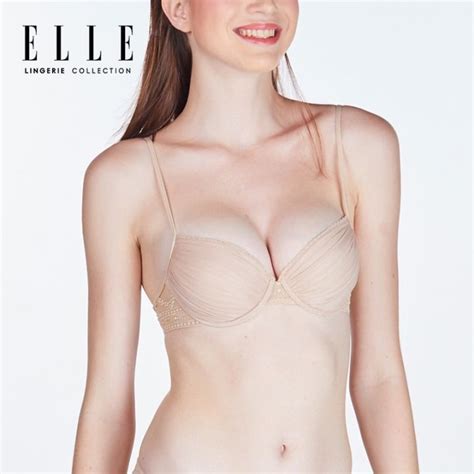 HOT ELLE lingerie Moulded bra ยกทรงมโครงเสรม PAD ฟองนำ แตงพลทและผาลกไม LB7502