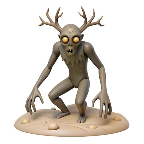 A Small Creature With A Antlers And Antlers Is Standing On A Puddle Of