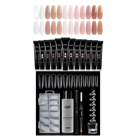 GAOY Paquete de 12 colores neutros de gel de uñas y solución deslizante de gel de uñas rosa nude
