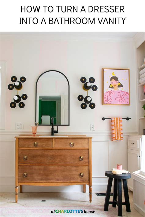 How To Turn A Vintage Dresser Into A Bathroom Vanity At Charlottes House