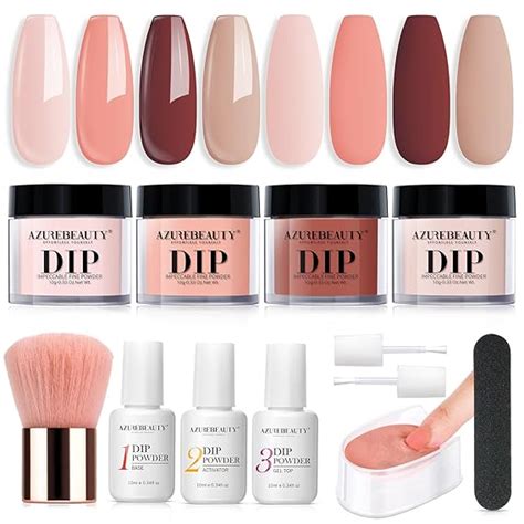 Amazon AZUREBEAUTY Pcs Dip Powder Nail Kit Starter Skin Tone All Season Nude Brown