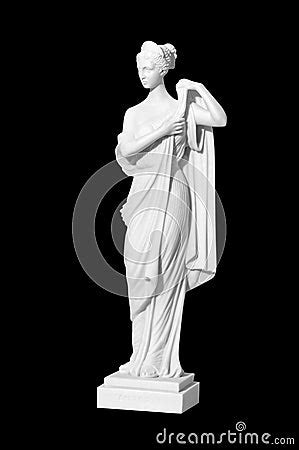 Statue Of A Naked Woman On A Black Background Stock Image