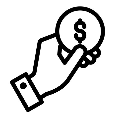 Hand Holding Coin Illustration Payment Icon Hand Hold Cash Symbol