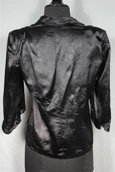 Rare Wwii Era French Vintage Black Silky Rayon Satin Gem