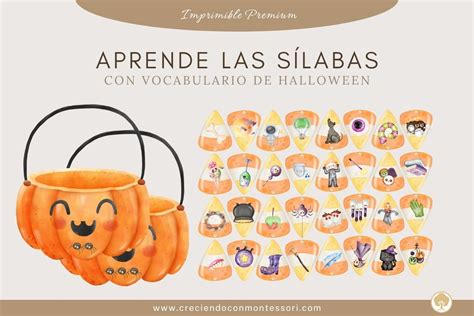 Aprende las Sílabas con Vocabulario de Halloween Creciendo Con Montessori