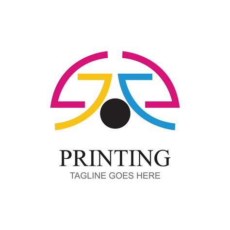 Digital printing logo design template. Logo for print shop polygraph ...