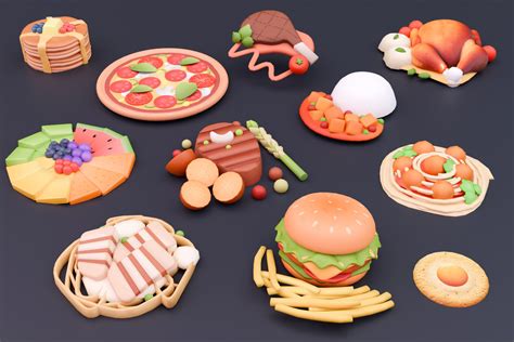 Stylized Plated Foods 3d Props Unity Asset Store