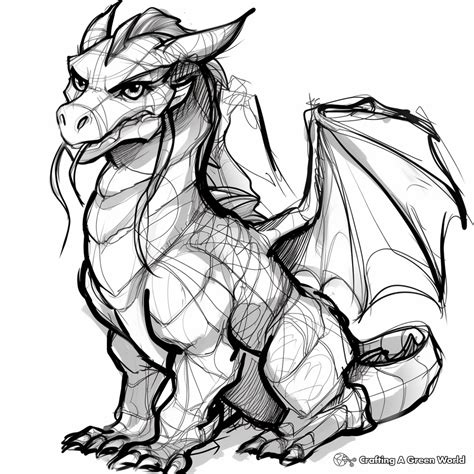 Abstract Dragon Coloring Pages Free And Printable