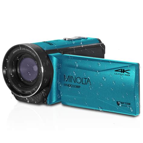 Minolta Mn K Wp K Ultra Hd Mp Waterproof Camcorder Blue