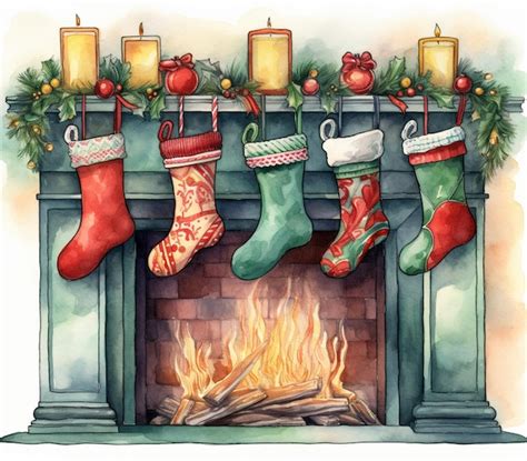 Premium Ai Image There Are Stockings Hanging On The Mantle With