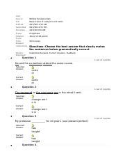 Week 2 Quiz 3 Subjects And Verbs Docx User Course Test Started