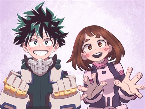 I Colored Deku And Ochako Bokunoheroacademia