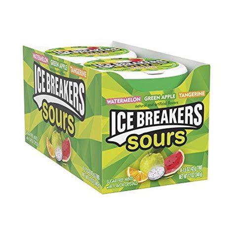 Ice Breakers Sours Sugar Free Mints Watermelon Green A